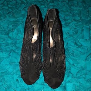 Marinelli size 7 black sheer heels